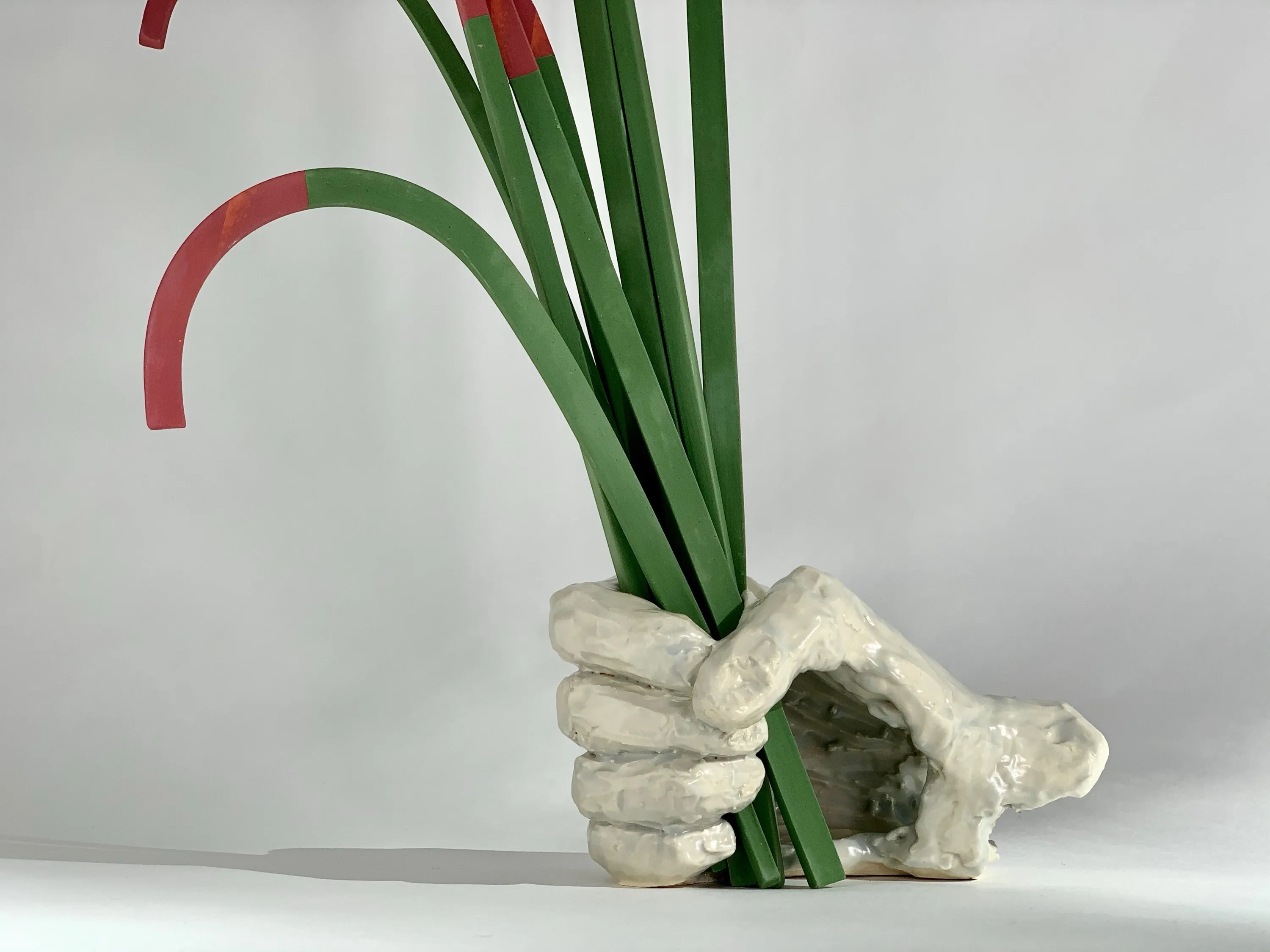 Ceramic Reed Sculpture (Detail), Ceramic, mixed media, 2023